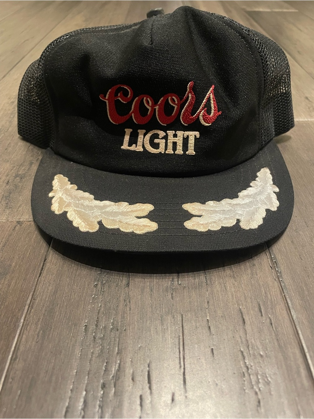 Vintage 1980s Coors Light Trucker Hat Kramer Made USA Mesh Snapback Oak Leaf